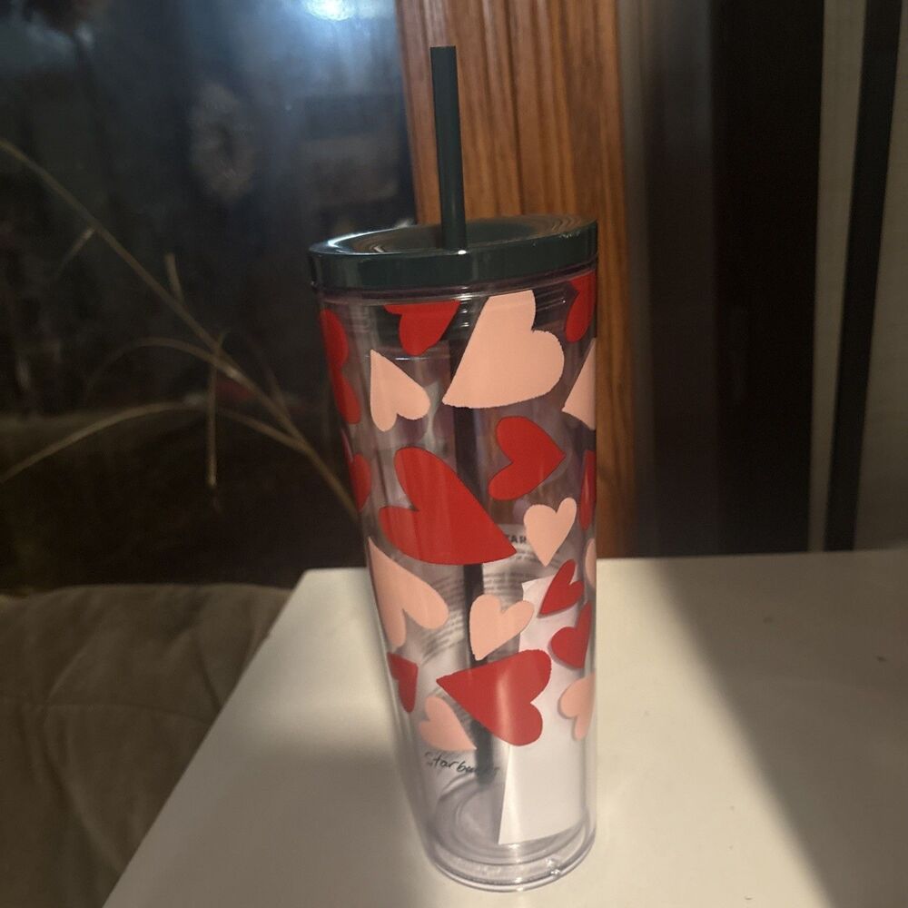 Starbucks 2026 Valentine's Day Plastic Cold Cup 24 oz